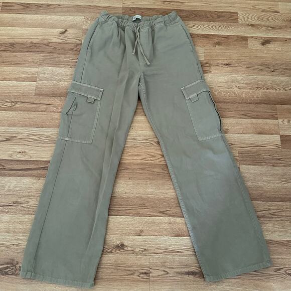 Zara Women Beige High Waist Wide Leg Cargo Pants Size 4 - Picture 7 of 7